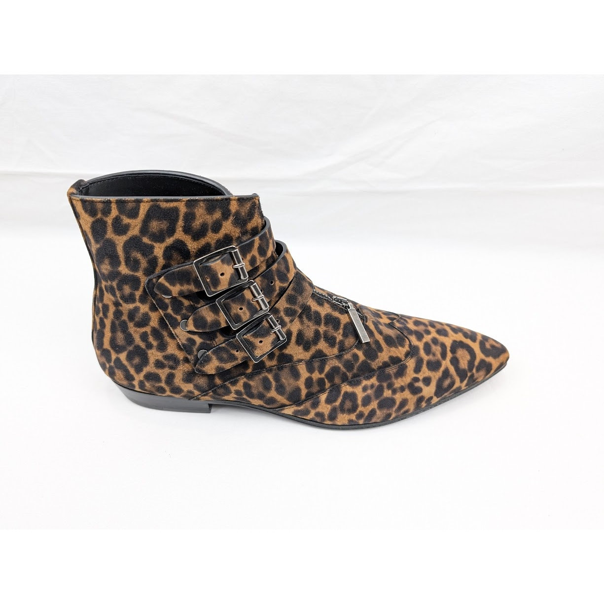 Stivali Saint Laurent Paris scamosciati gotici leopardati nuovi con etichette 43