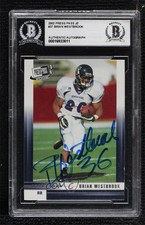 BAS 2002 Press Pass JE Brian Westbrook #37 BGS Authentic Auto ow6