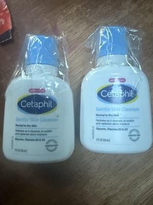 Cetaphil Gentle Skin Cleanser For Normal to Dry Skin 2 oz Travel Size 2 PACK