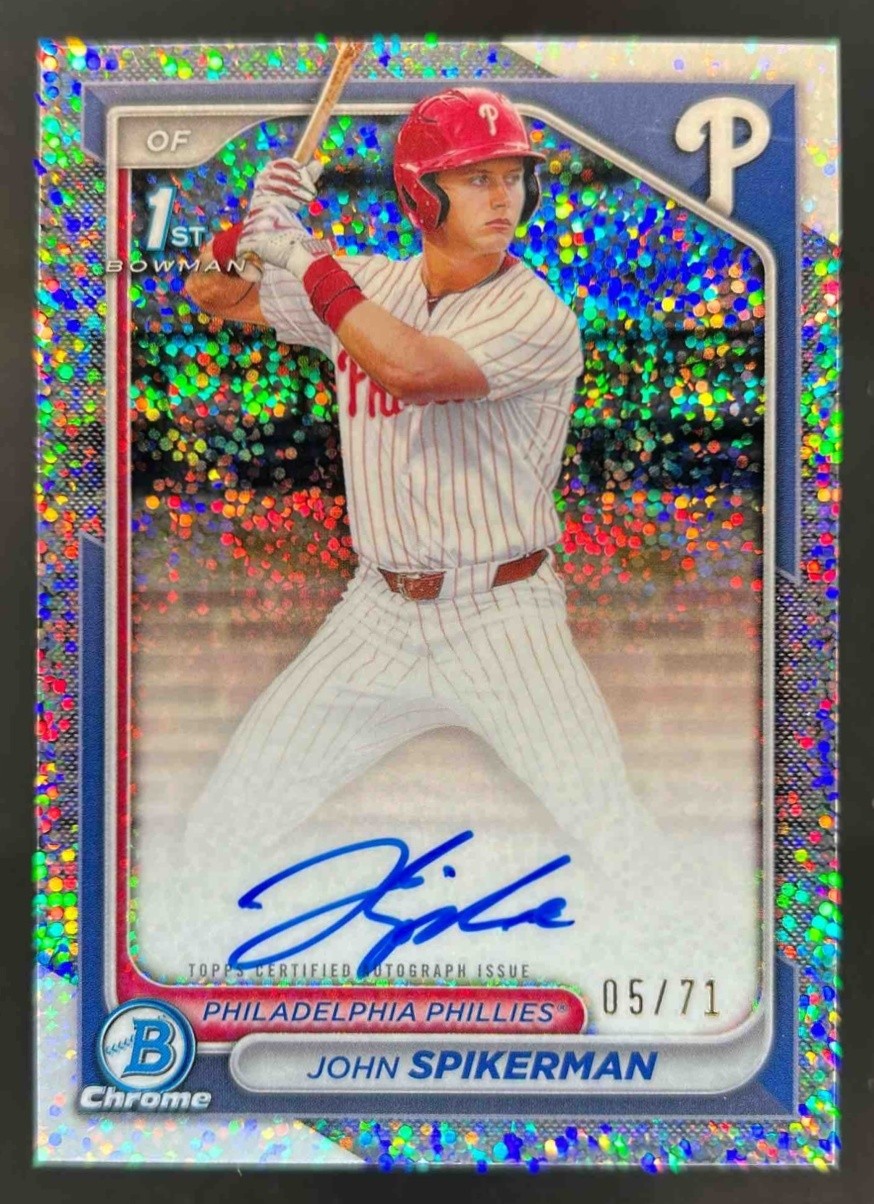 2024 Bowman Draft John Spikerman Chrome Auto Sparkles Refractor 1st Prospect /71