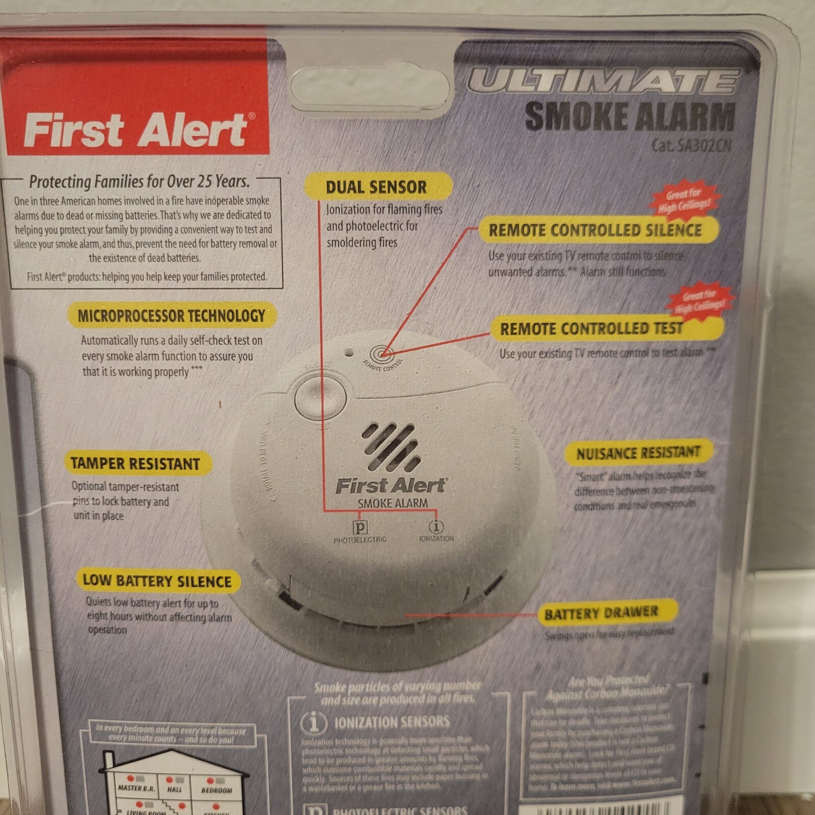 First Alert Ultimate Smoke & Fire Alarm SA302CN Dual Sensor NEW