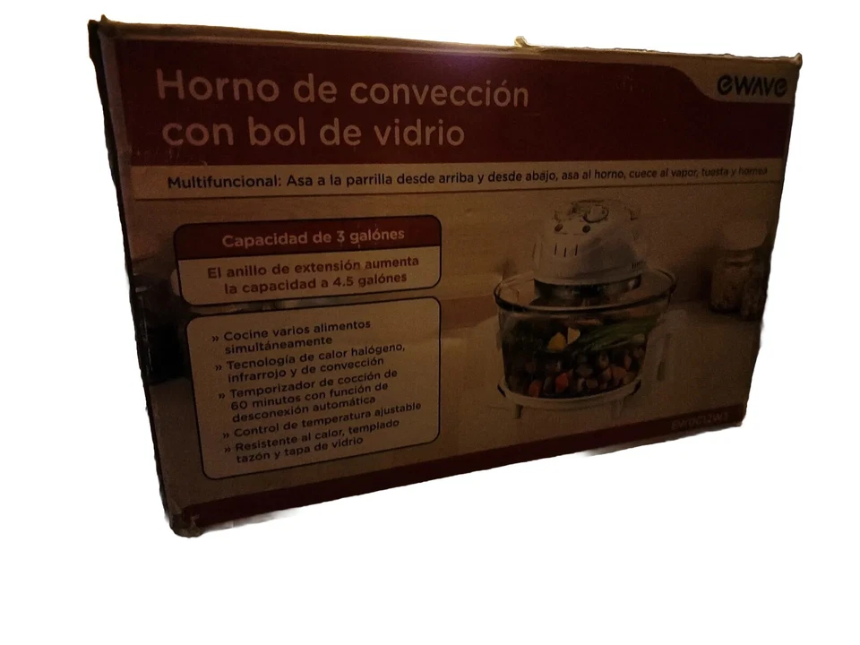 Magic Chef 3 Gallon EWGC12W3 1300-Watt Glass Bowl Convection Oven-Open Box - Image 2 of 3