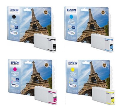 4x Original Ink Epson Workforce Pro WP4015dn WP4025dw WP4525dnf / T7021 -T7024