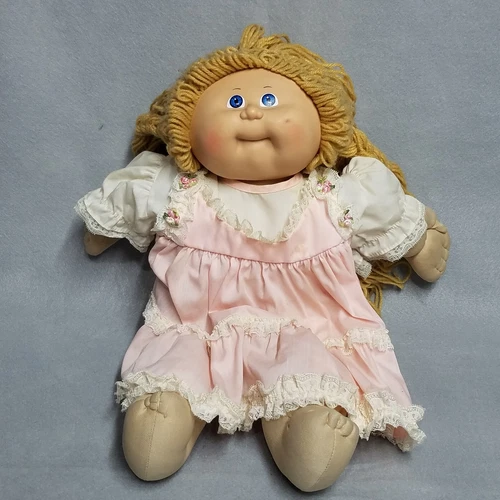 Vintage Cabbage Patch Doll 1982 Blonde Hair Blue Eyes Dimples Xavier Roberts