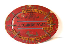 VTG 1918 CRESS Red Wooden Child's Educational Board Reversible Double Sided