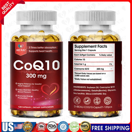 Coenzyme Q-10 300mg Antioxidant, Heart Health Support, Increase Energy & Stamina - Picture 1 of 14