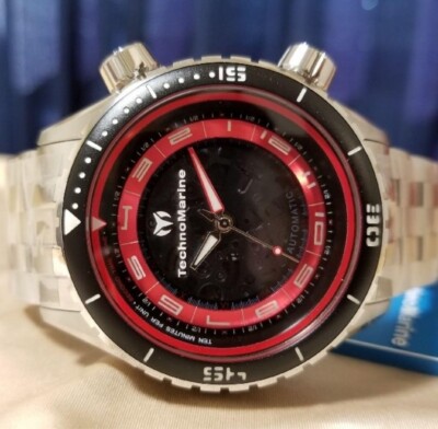 Seiko NH70 Manta Mechanical Red Dial Technomarine | eBay