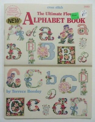 Vintage ULTIMATE FLOWER ALPHABET Cross Stitch Pattern Booklet