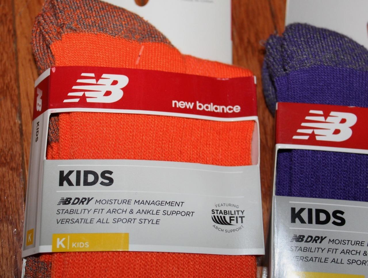 4 Pair KIDS New Balance All Sport Stability Fit Support Over The Calf Socks *7A image 4