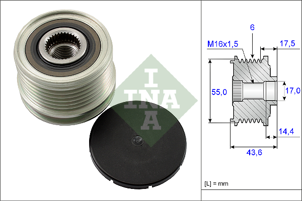 Riemenscheibe Alternator Dacia Nissan Renault Clio II 1.5 Dci INA 535010510-image
