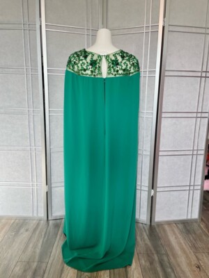 marchesa notte emerald green dress Pescara Peek-a-boo Gown main image 1