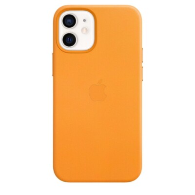 Original Apple iPhone 12 Mini Leder Case MHK63ZM/A Hülle Cover MagSafe in Orange