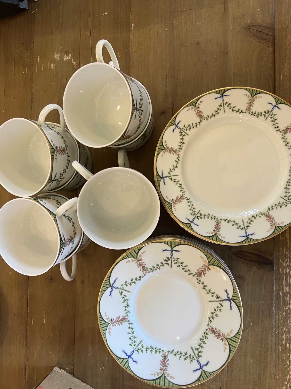 VINTAGE Raynaud Limoges Porcelain Festivities Cup & Saucer & Pastry Plate France