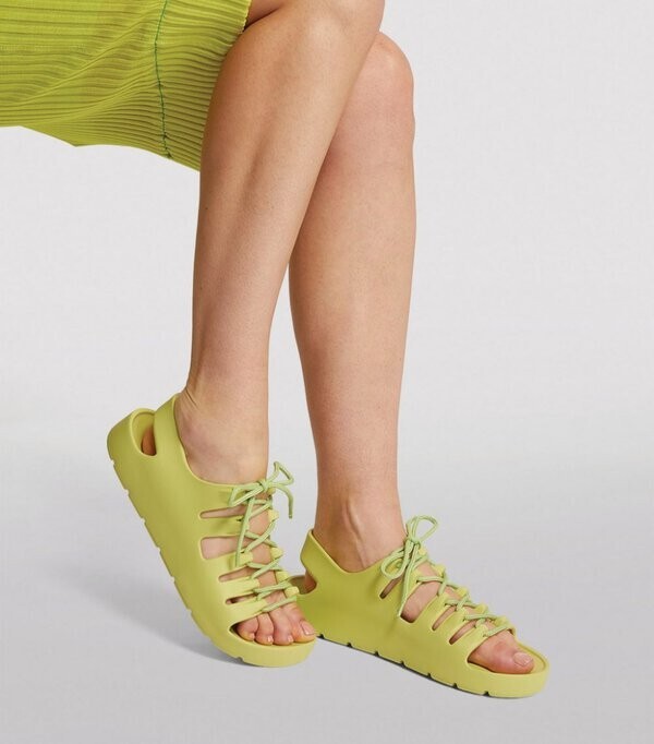 🆕️ BOTTEGA VENETA JELLY Gel Rubber LACE-UP SLINGBACK Flat