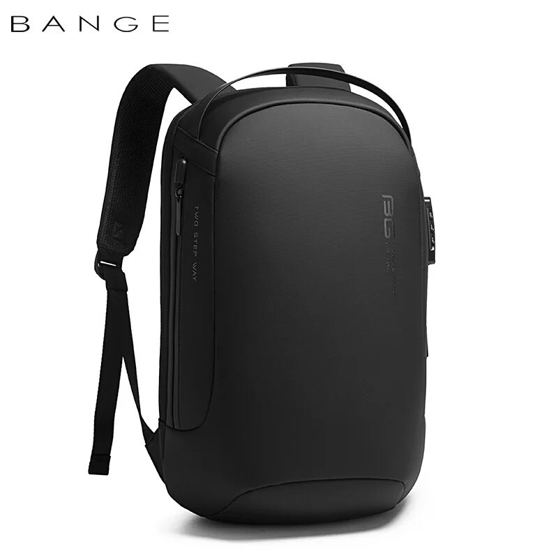 BANGE Hombres Negocios Hombre Impermeable Carga USB Laptop Mochila Escuela Bolsa de Viaje