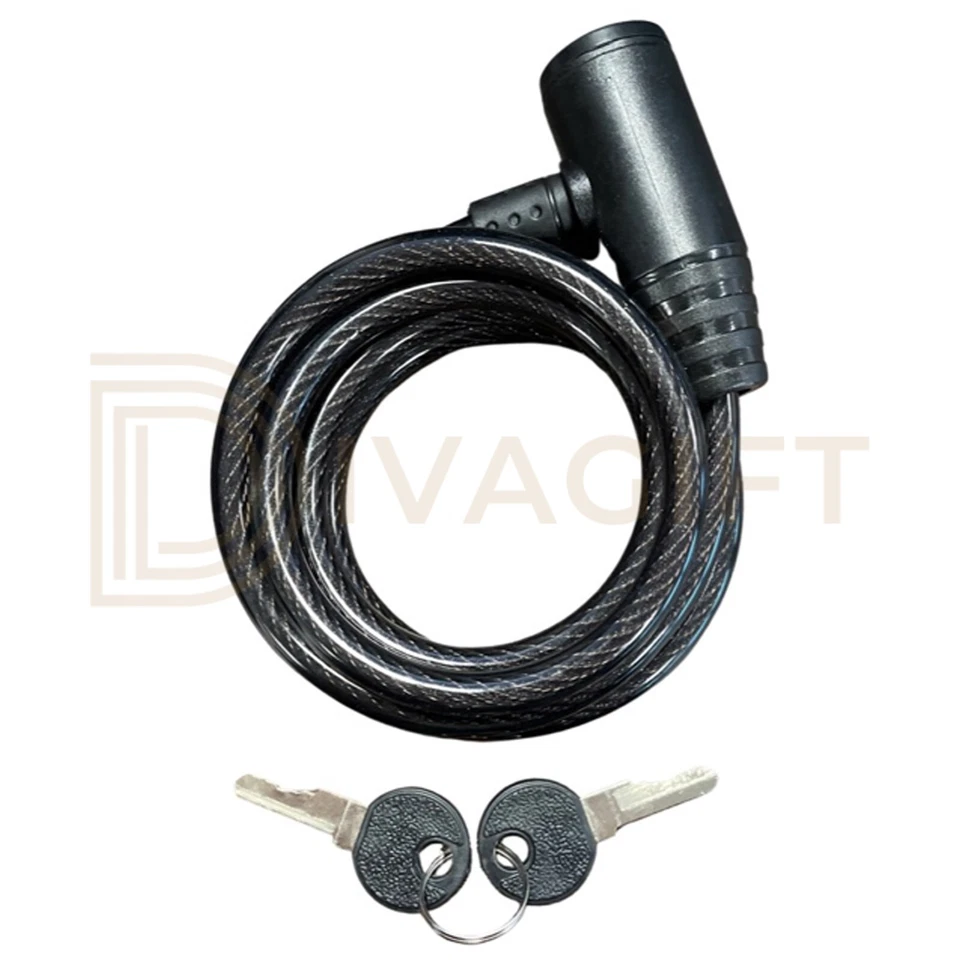 BIKE LOCK CABLE WITH KEYS HEAVY DUTY STRONG STEEL BICYCLE SECURITY CHAIN 2 KEYS - Image 3 of 4