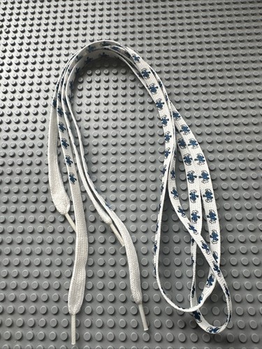 Vtg Smurf Pair of Shoe Laces The Smurfs Shoelaces White Blue Smurf Pattern 39” - Picture 2 of 9