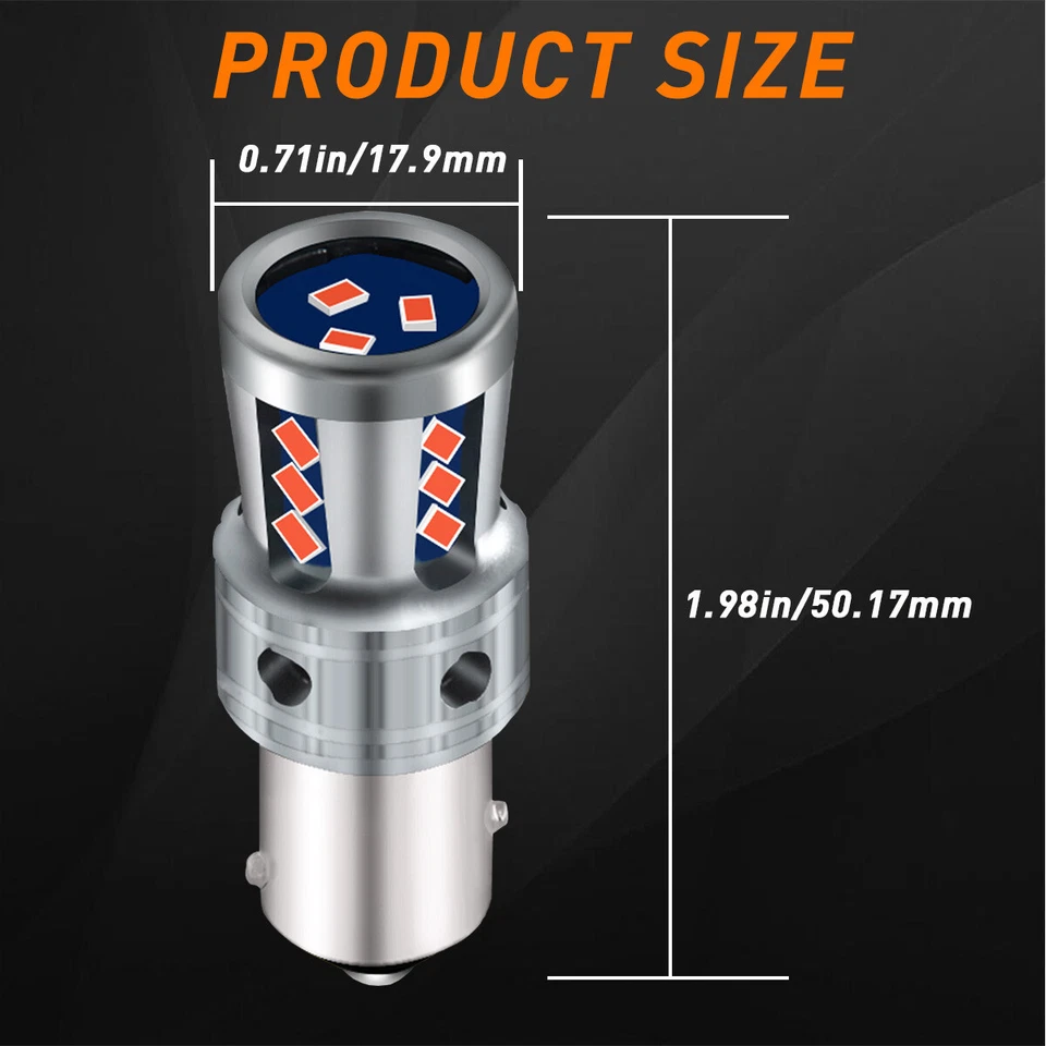 Lâmpadas traseiras de freio LED 4X 1156 7506 P21W vermelhas para BMW E46 E60 E90 F30 - Imagem 4 de 4