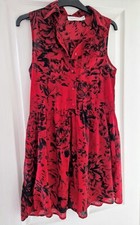 Red And Black Floral Light Loose Summer Shirt Dress Mink Pink Urban...