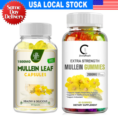 Mullein Leaf Gummies/ Capsule For Lung Cleanse Detox Herbal Dietary Supplement