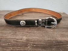 Size 33 Black Lewther Belt With Star Conchos Western