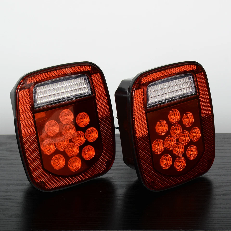 2X Luces traseras LED Luces de freno traseras Tope de giro Inverso para Jeep Wrangler TJ CJ JK Foto 3 de 4