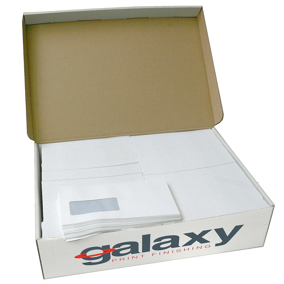 GALAXY PRINT FINISHING 1000 x Folder Inserter Envelopes DL WINDOW for Mailing Machine Envelope Stuffer
