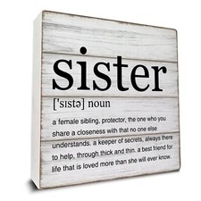 Sister Gifts Sister Definition Quotes Wooden Box Sign Desk Decorative Wooden ...