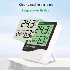 Thermometer Indoor Digital LCD Hygrometer Temperature Humidity Meter Alarm Clock