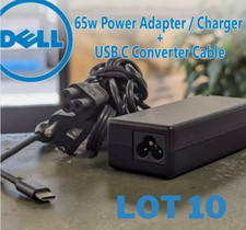 LOT 10 Genuine Dell Laptop Charger 65W Watt USB Type C AC Power Adapter