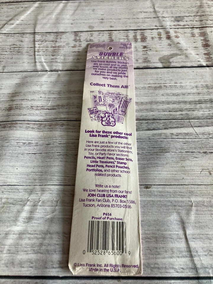 Vintage Lisa Frank Holographic Elephants Bubble Stickers Sheet P656 USA Sealed - Image 2 of 2