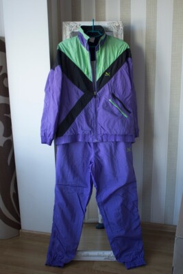 Vintage Puma Trainingsanzug 90er Herren Large Teiliges Set Jacke Hose 