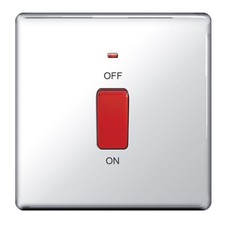 BG Nexus Polished Chrome Screwless 45A DP Switch Neon FPC74