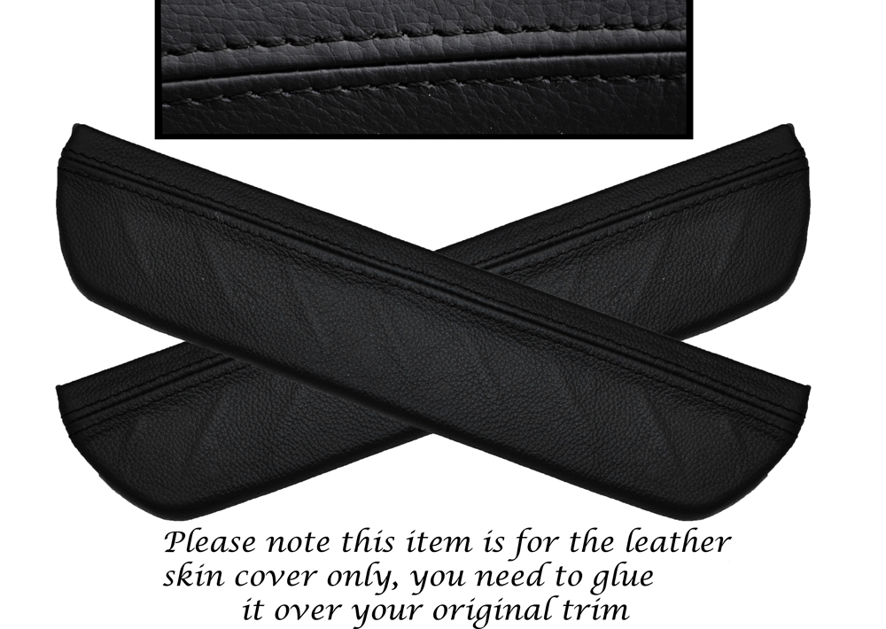 BLACK STITCH 2X REAR DOOR SILL TRIM SKIN COVERS FITS HONDA CIVIC MK8 06-12