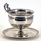Large Biedermeier Empire Cup 950 Silver Paris France Horse Handle (124)