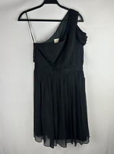NEW J Crew Silk Dress Size 6 Black One Shoulder Quiet Luxury Gorgeous Wedding