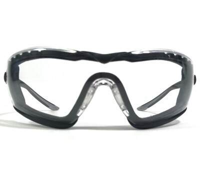 Bolle Safety Goggles Eyeglasses Frames Black Clear Square Wrap 90-15-115