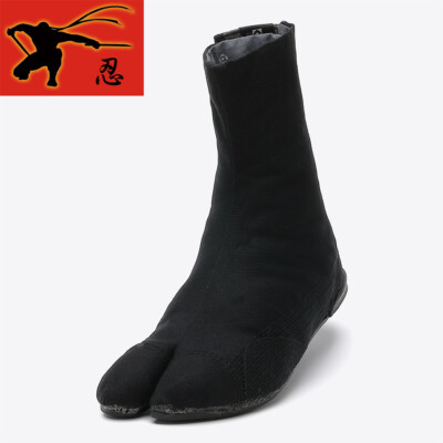 Ninja Boots All Black Air cushion Shoes 7 Clasps SAISUI Jika-tabi