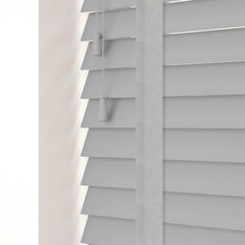 FAUX WOOD TAPE VENETIAN BLINDS 50MM SLATS WHITE GREY