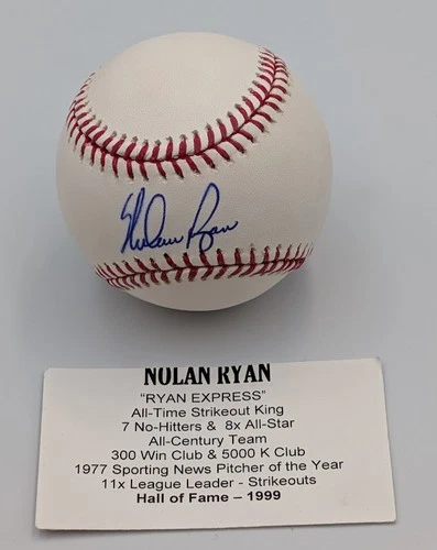 Nolan Ryan Signed Baseball Auto Tristar COA #7812696 Autograph