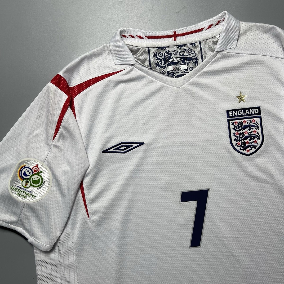 ENGLAND UMBRO 2006 WORLD CUP FOOTBALL SOCCER HOME JERSEY #7