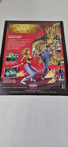 Flyer  SAMMY- SURVIVAL   ARTS  Arcade Video Game advertisement original see pic