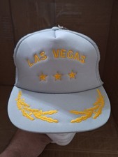 LAS VEGAS NEVADA GOLD LEAF ON BILL ROPE TRUCKER HAT WITH TAG,BOX SHIPPED