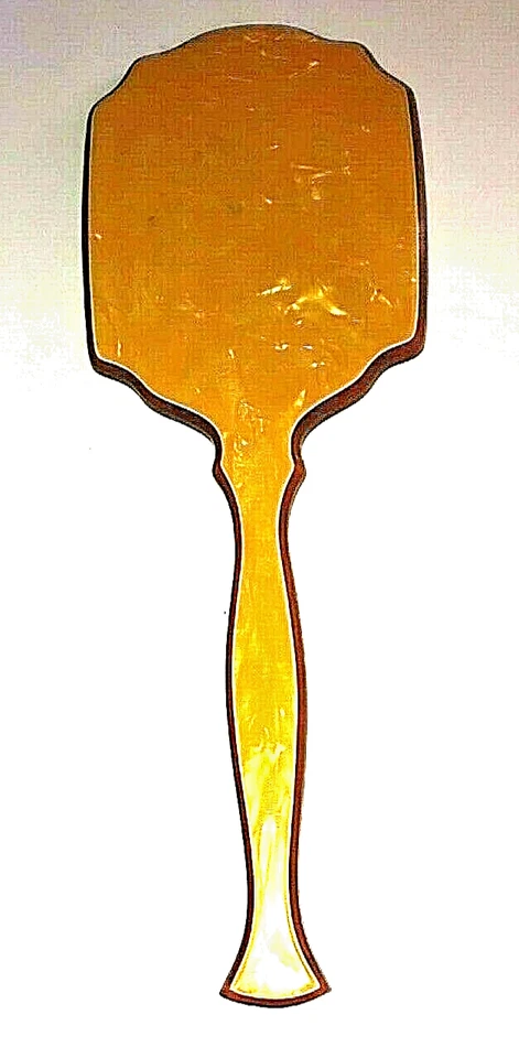 Antiguo espejo de mano Art Deco de celuloide, posible Gloria fibroide Foto 2 de 4