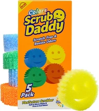 Scrub Daddy Multipurpose Cleaning Sponges, Scratch Free Polymer Foam, 5 Count