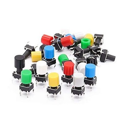  / 140 Pcs 6×6×9mm Multicolored Momentary Tactile Tact Push Button Switch 