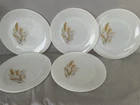 Fire King Wheat Pattern 10” Dinner Plates Lot of 5 Vintage Anchor Hocking