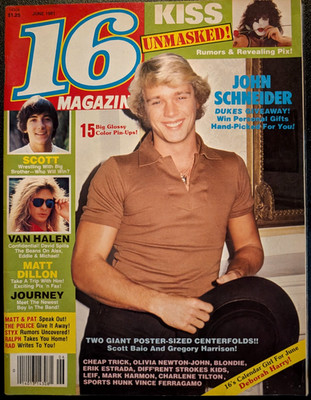 16 Magazine June 1981 Dukes of Hazard, KISS, Van Halen, Styx, Queen, Journey 