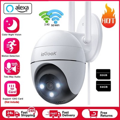 ieGeek 2K 360°PTZ Überwachungskamera Outdoor IP WiFi CCTV Wireless System PIR