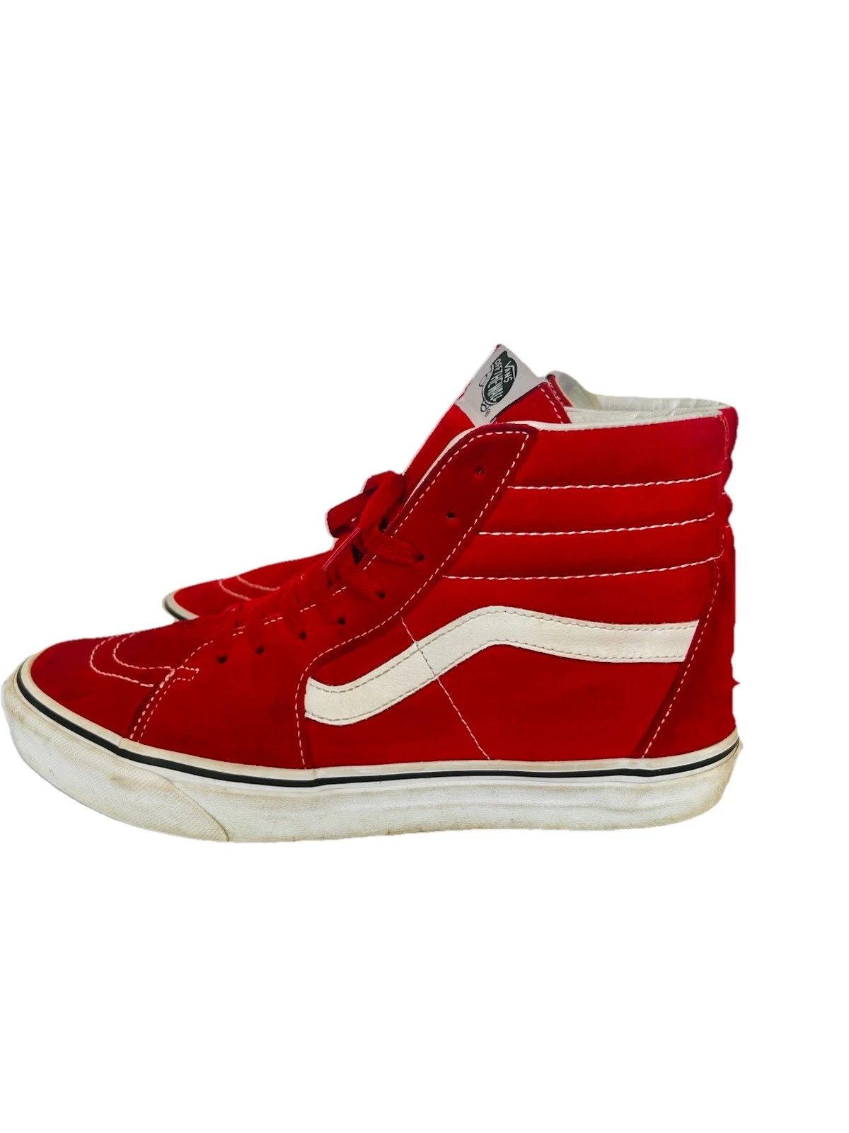 Scarpe Vans Uomo Taglia 11 SK8 Hi Rosso Tela Camoscio Sneakers Skateboard